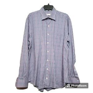 Peter Millar Crown Ease Lightweight Multicolor Plaid Button-Up Size L